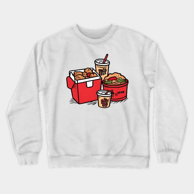 Chinese Takeout Cartoon Crewneck Sweatshirt by The Charming Corner